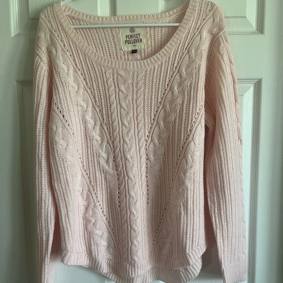 SO Perfect Light Pink Cable Knit Sweater - Picture 1 of 10